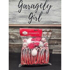 6 ft Christmas Garland | Red | Grey | Gray | White | Knitted Ugly Sweater